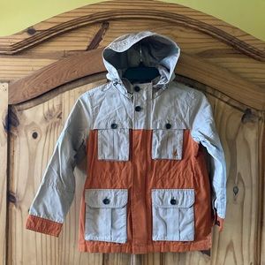 Boys Beanpole orange tan hooded jacket coat size 130 (6/7)